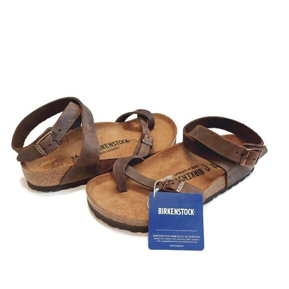 Birkenstock Yara Cork Footbed Oiled Leather Ankle Strap Sandals Womens 5 Habana - Picture 12 of 12